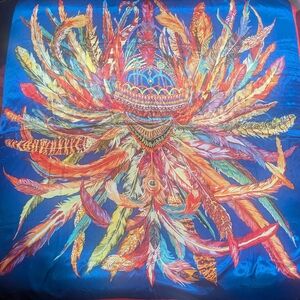 Ladies Satin Square Silk Scarf Or Wrap